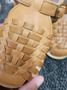 SECONDS Alfie Hard Sole Genuine Leather Sandals - Almond