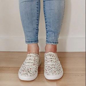 Spring Floral Canvas Sneakers - Womens