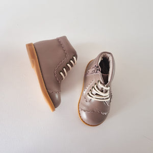 Darcie Hard Sole Genuine Leather Boots - Lilac Smoke