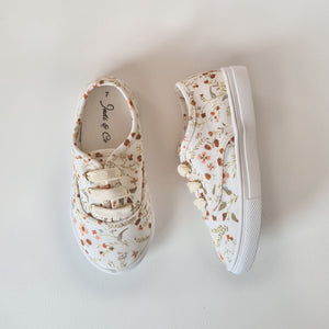 Spring Floral Canvas Sneakers - Hard Sole.
