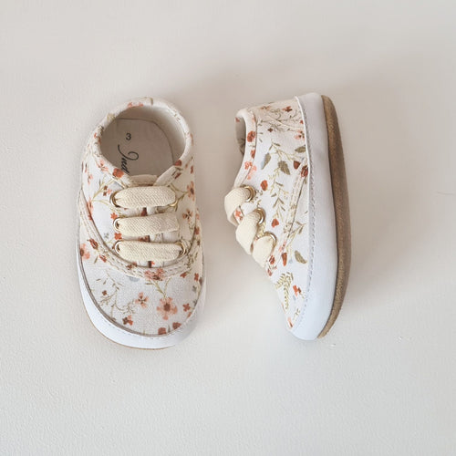 Spring Floral Canvas Sneakers - Soft Sole .